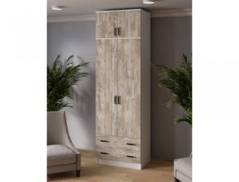 Шкаф 800 мм Лагуна с антресолью без зерк. дуб юкон (Текс) в Кировграде - kirovgrad.mebel-e96.ru