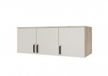 Шкаф 1200 мм Лагуна с антресолью с зеркалом крафт серый/кашемир (Текс) в Кировграде - kirovgrad.mebel-e96.ru