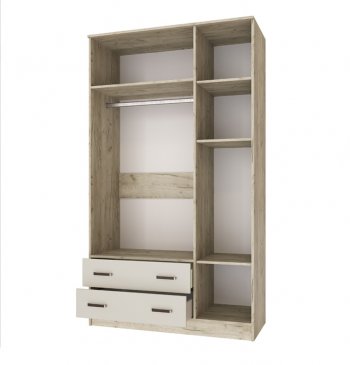 Шкаф 1200 мм Лагуна с антресолью с зеркалом крафт серый/кашемир (Текс) в Кировграде - kirovgrad.mebel-e96.ru