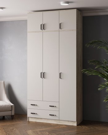 Шкаф Лагуна с антресолью крафт серый/кашемир (Текс) в Кировграде - kirovgrad.mebel-e96.ru