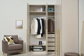 Гардеробная/шкаф 2200*1706 мм Ларго №3 Кашемир (Миф) в Кировграде - kirovgrad.mebel-e96.ru