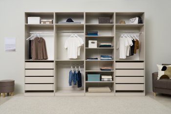 Гардеробная/шкаф 3200 мм Ларго №2 открытая Кашемир (Миф) в Кировграде - kirovgrad.mebel-e96.ru