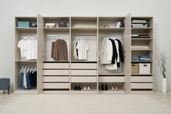 Гардеробная/шкаф 4000 мм Ларго №4 Кашемир (Миф) в Кировграде - kirovgrad.mebel-e96.ru