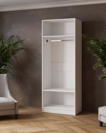 Шкаф 800 мм Ларс с зеркалом Белый/Дуб крафт (Микон) в Кировграде - kirovgrad.mebel-e96.ru