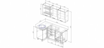 Угловой кухонный гарнитур Латте 1800х1000 мм в Кировграде - kirovgrad.mebel-e96.ru