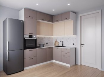 Кухонный гарнитур угловой Латте 2200*1700 мм (Санвут) в Кировграде - kirovgrad.mebel-e96.ru