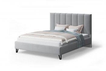 Кровать с ПМ Лаура мягкая Stone (серый), 1600 (МЛК) в Кировграде - kirovgrad.mebel-e96.ru
