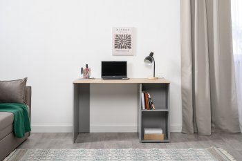 Стол письменный Лайт 12.163. серый (Моби) в Кировграде - kirovgrad.mebel-e96.ru