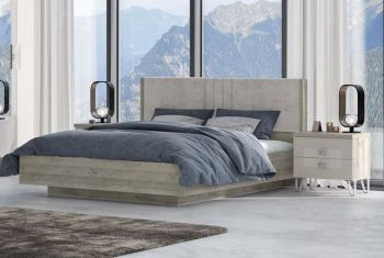 Кровать 1600 мм Лежер КР-311-16-16 дуб серый/велюр Missoni 18 (Сантан) в Кировграде - kirovgrad.mebel-e96.ru