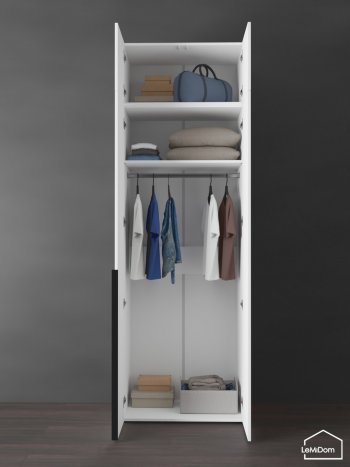 Шкаф с антресолью 800 мм Linnea MHR-2A-1 2450х800х510 (Белый-М 11.1.1) в Кировграде - kirovgrad.mebel-e96.ru