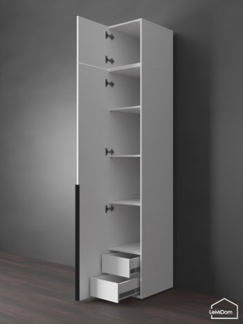 Шкаф с антресолью 400 мм Linnea MHR-1A-4 2450х400х510 (Белый-М 11.1.2) в Кировграде - kirovgrad.mebel-e96.ru