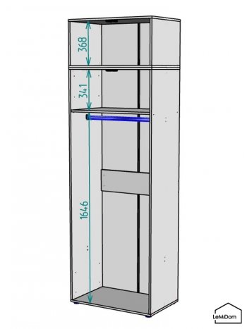 Шкаф с антресолью 800 мм Linnea MHR-2A-1 2450х800х510 (ДВ-М 11.1.25) в Кировграде - kirovgrad.mebel-e96.ru