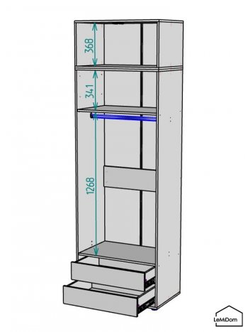 Шкаф с антресолью 800 мм Linnea MHR-2A-3 2450х800х510 (ДВ-М 11.1.25) в Кировграде - kirovgrad.mebel-e96.ru