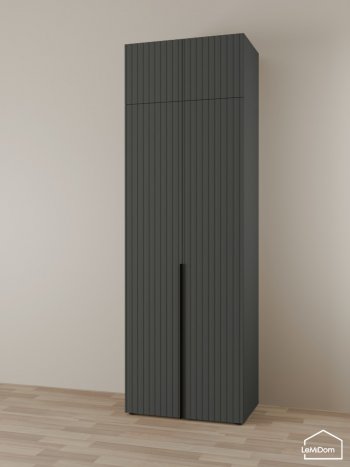 Шкаф с антресолью 800 мм Linnea MHR-2A-3 2450х800х510 (Графит-М 11.1.25) в Кировграде - kirovgrad.mebel-e96.ru