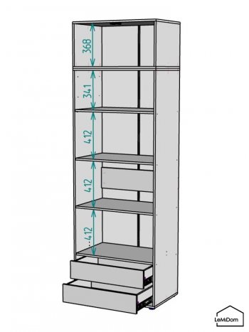Шкаф с антресолью 800 мм Linnea MHR-2A-4 2450х800х510 (Белый-М 11.1.1) в Кировграде - kirovgrad.mebel-e96.ru