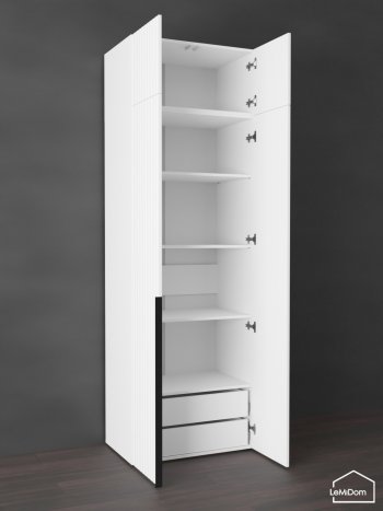 Шкаф с антресолью 800 мм Linnea MHR-2A-4 2450х800х510 (Белый-М 11.1.1) в Кировграде - kirovgrad.mebel-e96.ru