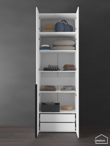 Шкаф с антресолью 800 мм Linnea MHR-2A-4 2450х800х510 (Белый-М 11.1.2) в Кировграде - kirovgrad.mebel-e96.ru