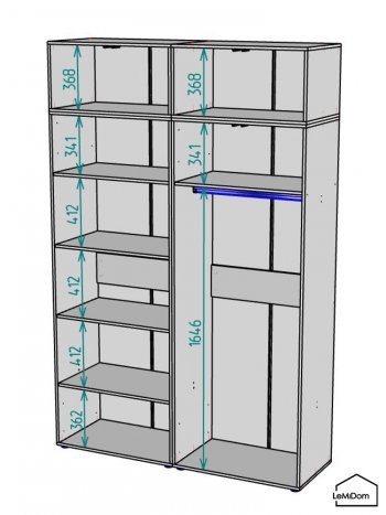 Шкаф с антресолью 1600 мм Linnea MHR-4A-1 2450х1600х510 (Белый-М 11.1.1) в Кировграде - kirovgrad.mebel-e96.ru