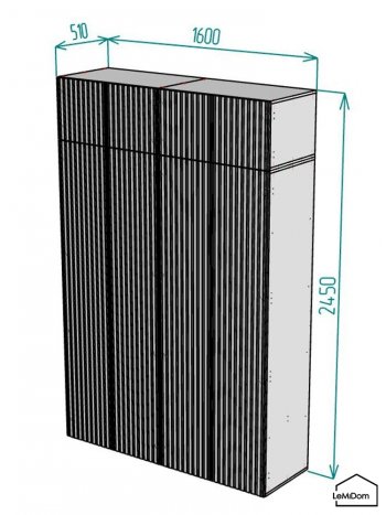 Шкаф с антресолью 1600 мм Linnea MHR-4A-1 2450х1600х510 (Белый-М 11.1.2) в Кировграде - kirovgrad.mebel-e96.ru