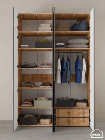 Шкаф с антресолью 1600 мм Linnea MHR-4A-2 2450х1600х510 (ДВ-М 11.1.25) в Кировграде - kirovgrad.mebel-e96.ru