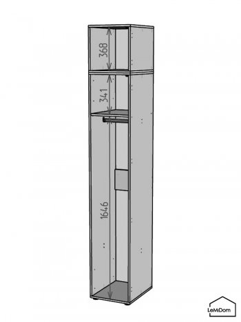 Шкаф с антресолью 400 мм Linnea MHR-1A-1 2450х400х510 (Графит-М 11.1.25) в Кировграде - kirovgrad.mebel-e96.ru