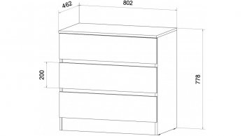 Комод 3 ящика Ленора вотан/Кашемир (Лин) в Кировграде - kirovgrad.mebel-e96.ru
