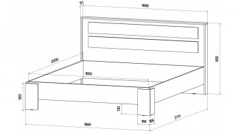 Кровать двуспальная Ленора вотан/Кашемир (Лин) в Кировграде - kirovgrad.mebel-e96.ru