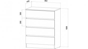 Комод 4 ящика Ленора вотан/Кашемир (Лин) в Кировграде - kirovgrad.mebel-e96.ru