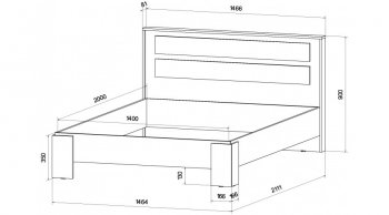 Кровать двуспальная Ленора вотан/Кашемир (Лин) в Кировграде - kirovgrad.mebel-e96.ru