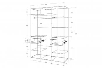 Шкаф 1600 мм Лиана золотой (Зарон) в Кировграде - kirovgrad.mebel-e96.ru