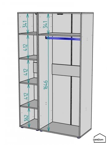 Шкаф Linnea MHR-3-1 2050х1200х510 (Белый-М 11.1.1) в Кировграде - kirovgrad.mebel-e96.ru