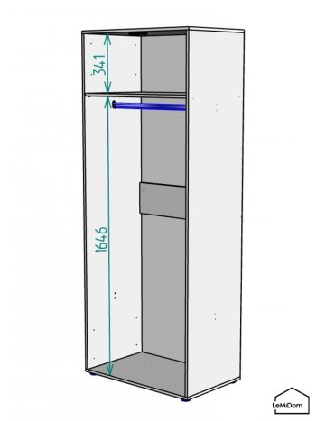 Шкаф Linnea MHR-2 2050х800х510 (Графит-М 11.1.25) в Кировграде - kirovgrad.mebel-e96.ru