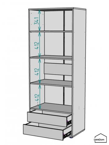 Шкаф Linnea MHR-2-4 2050х800х510 (Белый-М 11.1.2) в Кировграде - kirovgrad.mebel-e96.ru