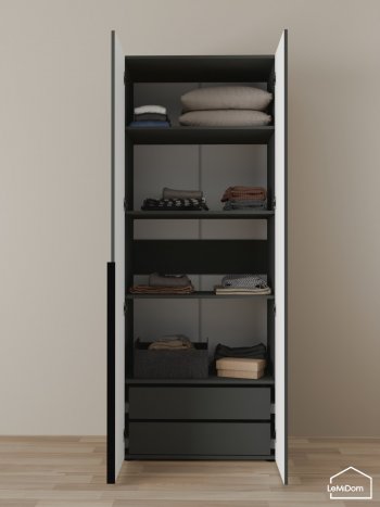 Шкаф Linnea MHR-2-3 2050х800х510 (Графит-М 11.1.25) в Кировграде - kirovgrad.mebel-e96.ru