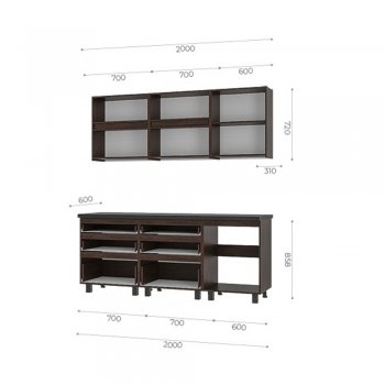 Кухонный гарнитур Лофт 2000 мм (БТС) в Кировграде - kirovgrad.mebel-e96.ru