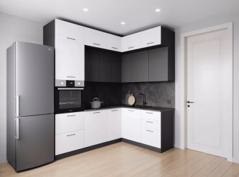 Кухонный гарнитур угловой Лофт 2200*1700 мм (Санвут) в Кировграде - kirovgrad.mebel-e96.ru