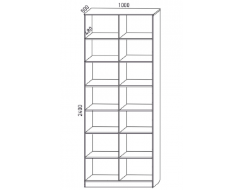 Шкаф распашной 1000 мм М6-2.4 Б+Б 100 + антресоль (М6) в Кировграде - kirovgrad.mebel-e96.ru