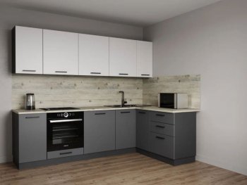 Кухонный гарнитур угловой Меренга МДФ 2600*1600 мм Sanvut в Кировграде - kirovgrad.mebel-e96.ru
