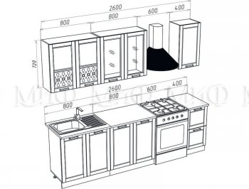 Кухонный гарнитур Милано 2000 мм орех (Миф) в Кировграде - kirovgrad.mebel-e96.ru