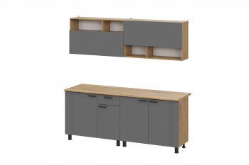 Кухонный гарнитур Монако 2000 мм графит (СВ) в Кировграде - kirovgrad.mebel-e96.ru