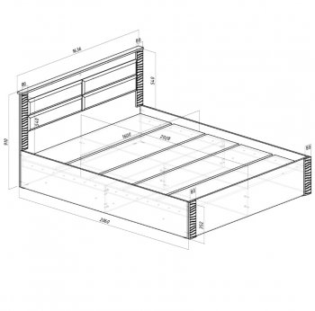 Кровать двуспальная Монако КР-16 кашемир (БТС) в Кировграде - kirovgrad.mebel-e96.ru