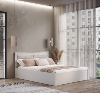 Кровать двуспальная Монако КР-16 кашемир (БТС) в Кировграде - kirovgrad.mebel-e96.ru | фото