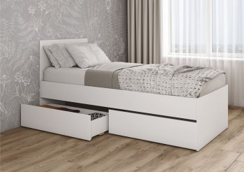 Кровать с ящиками Мори 1200.1/1 , белый (ДСВ) в Кировграде - kirovgrad.mebel-e96.ru