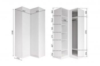 Угловой шкаф Мори белый (ДСВ) в Кировграде - kirovgrad.mebel-e96.ru