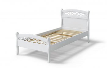 Кровать Натали массив береза + МДФ, белый (МЛК) в Кировграде - kirovgrad.mebel-e96.ru