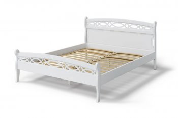 Кровать Натали массив береза + МДФ, белый (МЛК) в Кировграде - kirovgrad.mebel-e96.ru