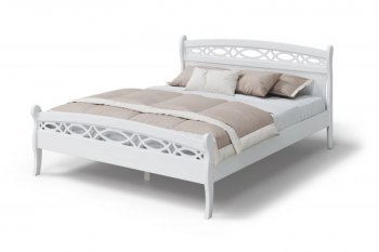 Кровать Натали массив береза + МДФ, белый (МЛК) в Кировграде - kirovgrad.mebel-e96.ru