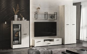 Стенка Нэнси new крафт белый (Миф) в Кировграде - kirovgrad.mebel-e96.ru