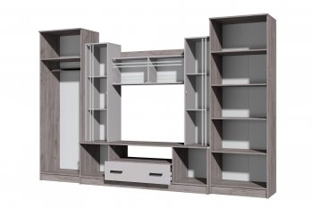 Стенка Николь-2 крафт серый/кашемир (Зарон) в Кировграде - kirovgrad.mebel-e96.ru