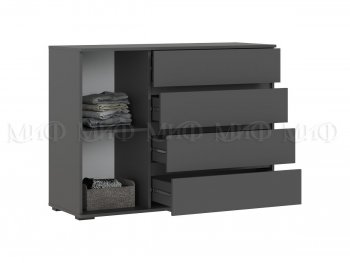 Комод 1 дверь 4 ящика (1200) Норд, графит (Миф) в Кировграде - kirovgrad.mebel-e96.ru